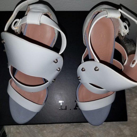 L.A.M.B. Gareth Sandal White/Gray Womens Size 8 - Picture 5 of 14